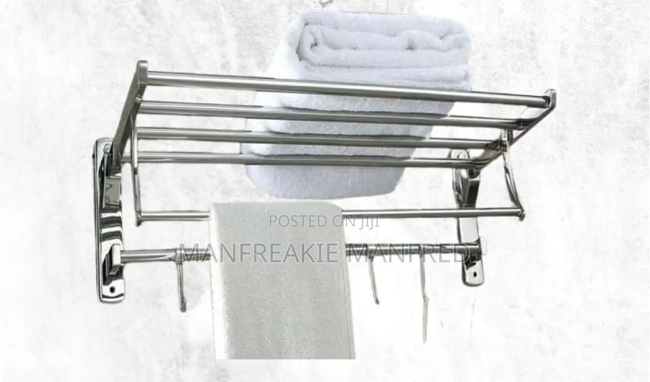 Wall-Mounted Multi-Functional Stainless Steel Towel Rack