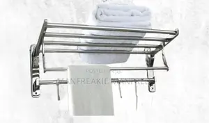 Wall-Mounted Multi-Functional Stainless Steel Towel Rack