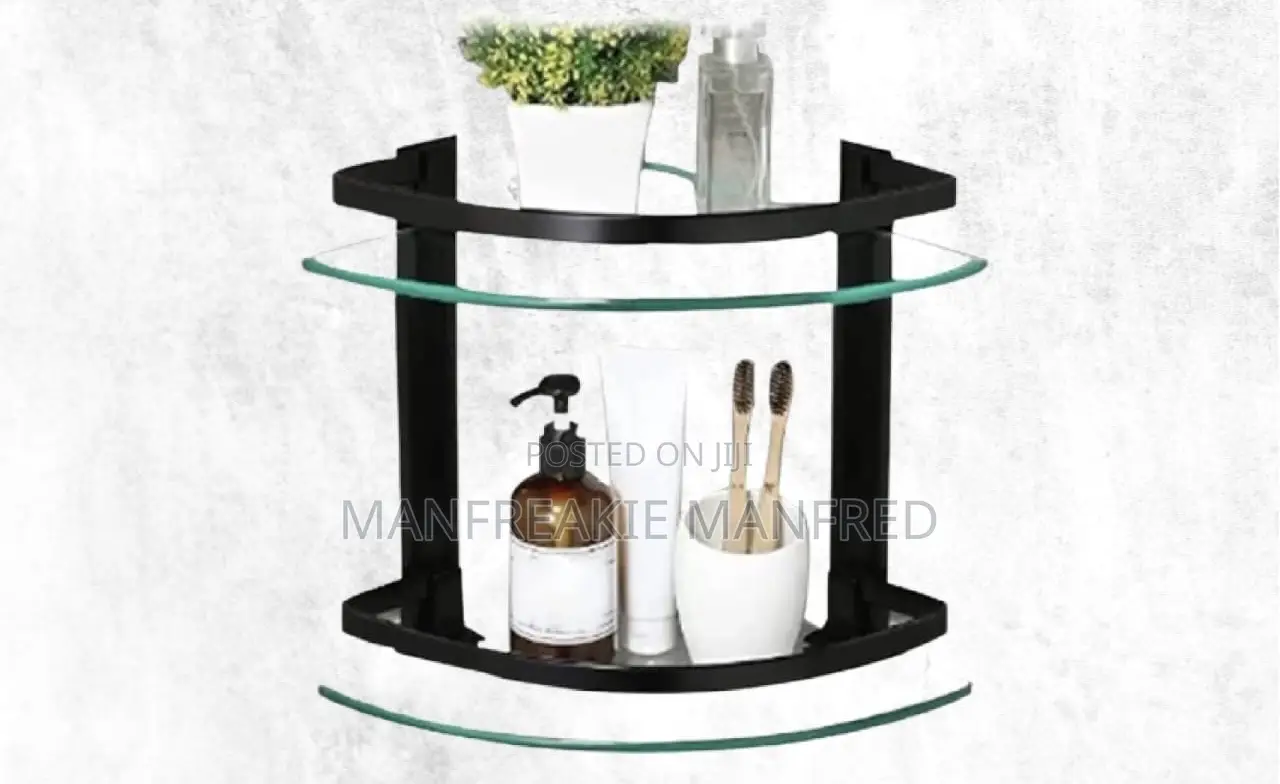 Bathroom Double-Layer Tempered Glass Shelf