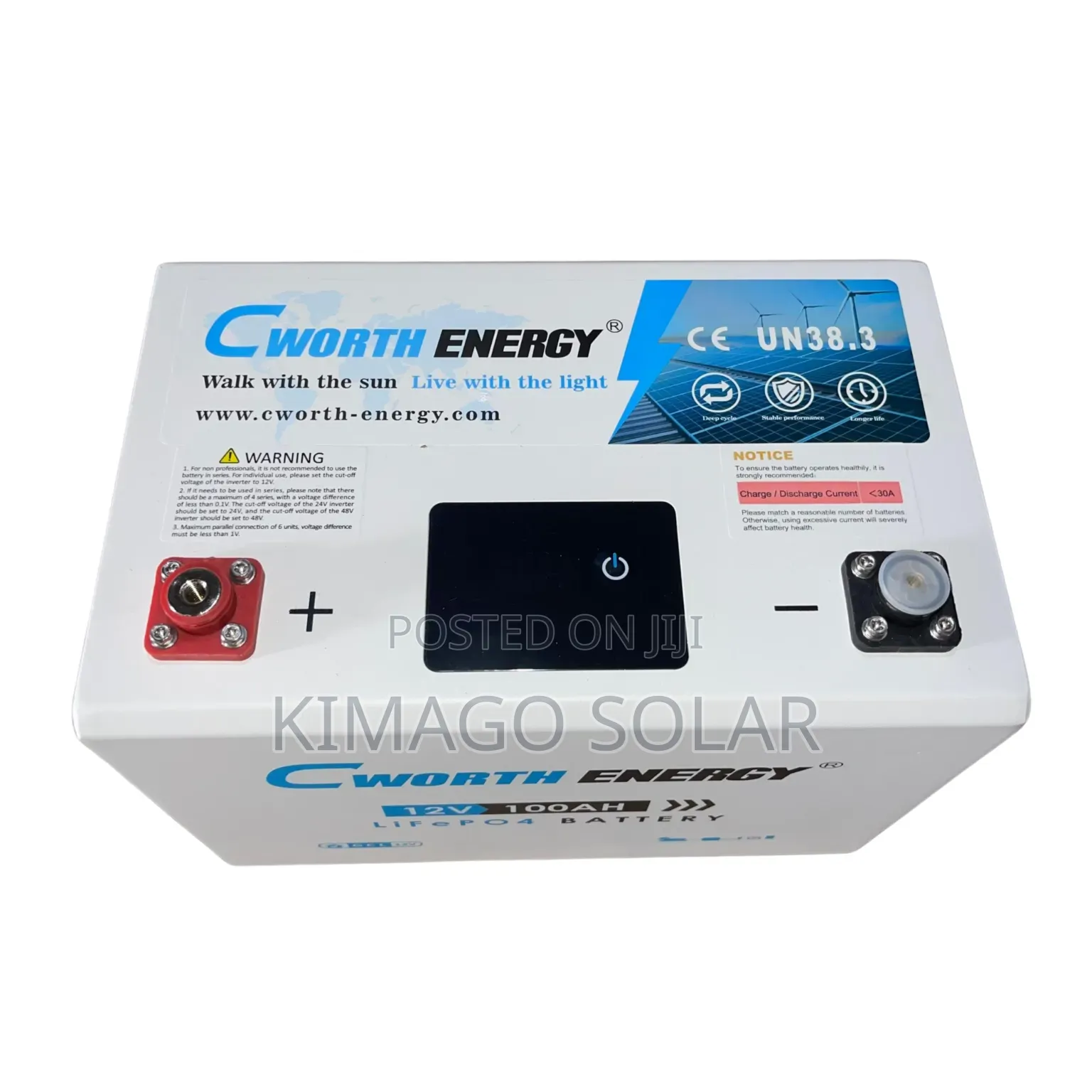 Lifepo4 Battery 12v 100ah Cworth Energy Smart Display Warranty 2 Years