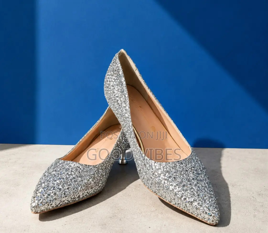 Glamour Silver Kitten Heels