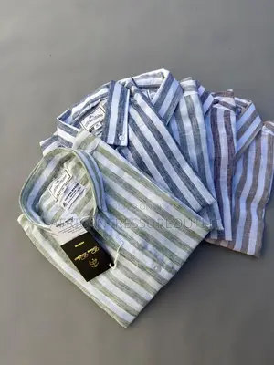 Gant Premier Stripped Linen Fit Shirts Crafted From Cotton and Linen