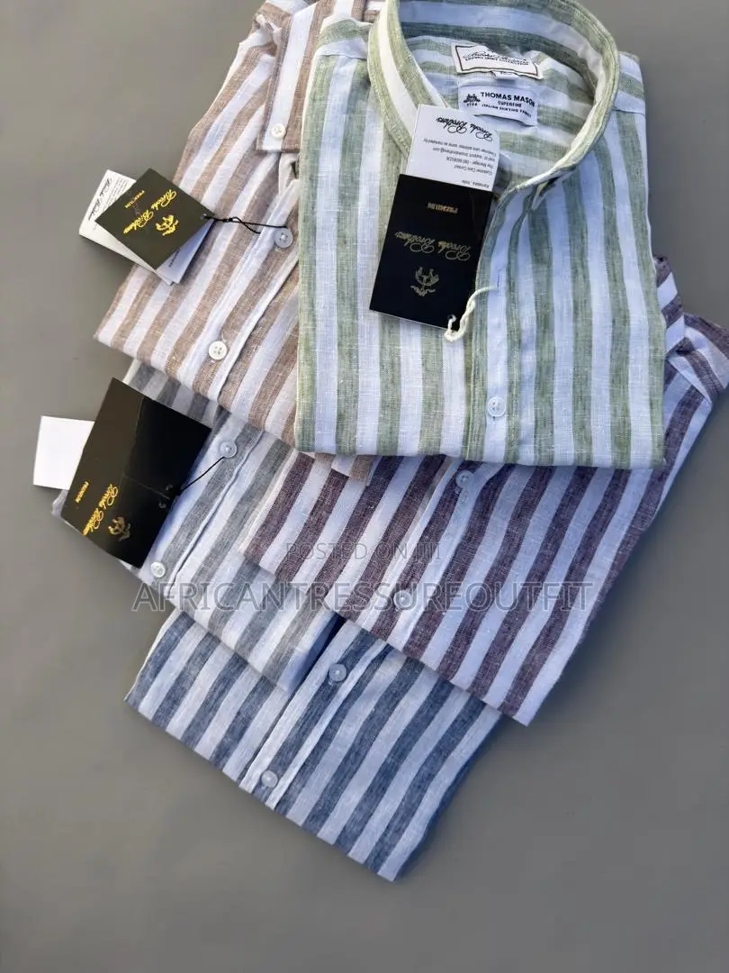 Gant Premier Stripped Linen Fit Shirts Crafted From Cotton and Linen