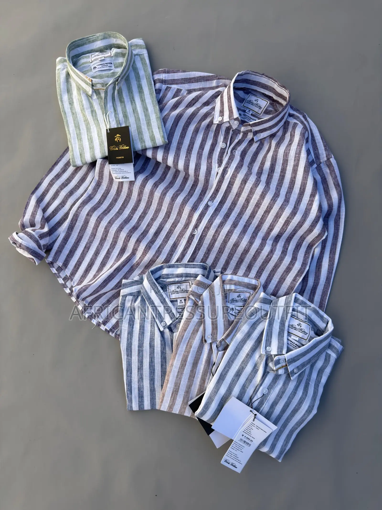 Gant Premier Stripped Linen Fit Shirts Crafted From Cotton and Linen