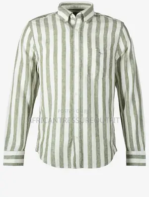 Gant Premier Stripped Linen Fit Shirts Crafted From Cotton and Linen