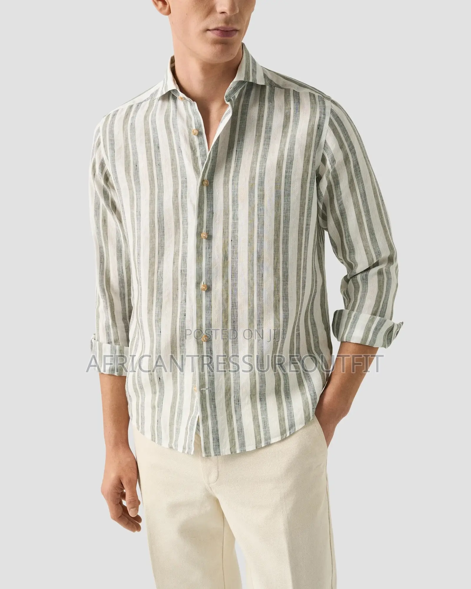 Gant Premier Stripped Linen Fit Shirts Crafted From Cotton and Linen