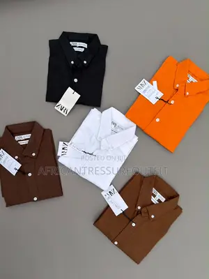 Zara Shirts Long Sleeves Crafted From 100% Cotton Button Down Collar