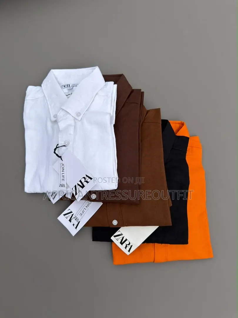 Zara Shirts Long Sleeves Crafted From 100% Cotton Button Down Collar
