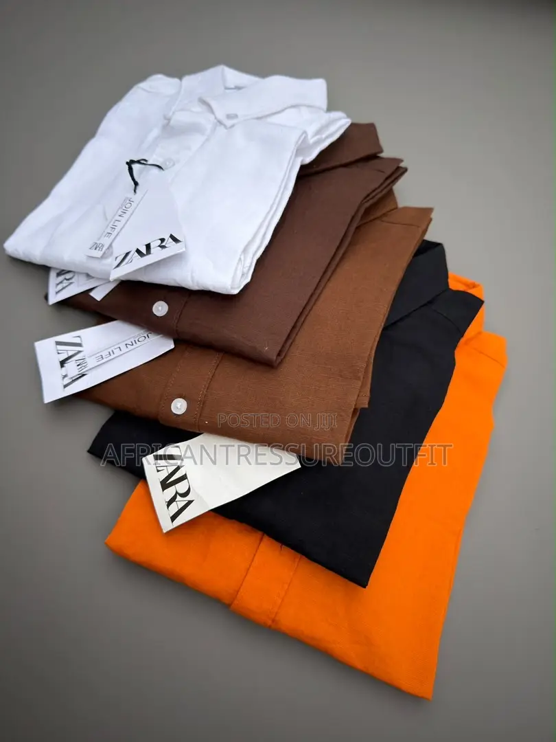 Zara Shirts Long Sleeves Crafted From 100% Cotton Button Down Collar
