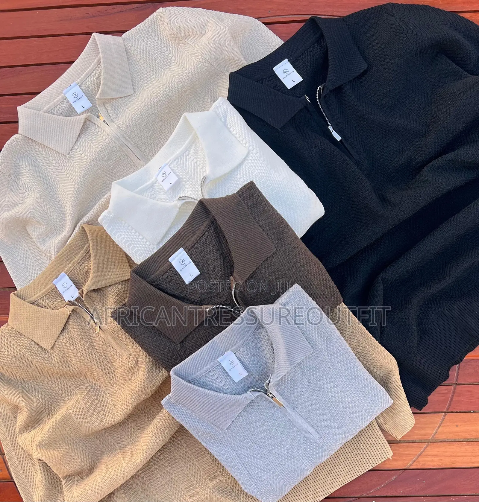 Artengo Men Long Sleeves Textured Zip Up Polos