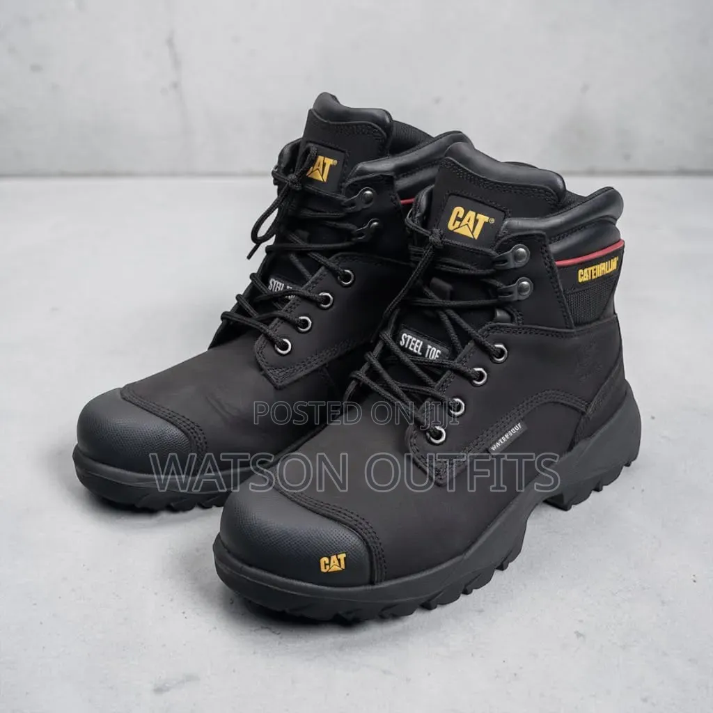 Waterproof Steel Toe Cat Brand Multicoloured Men's Leather Shoes