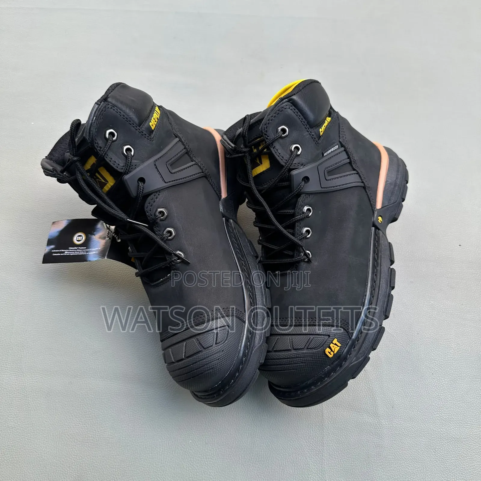 Waterproof Steel Toe Cat Brand Multicoloured Men's Leather Shoes