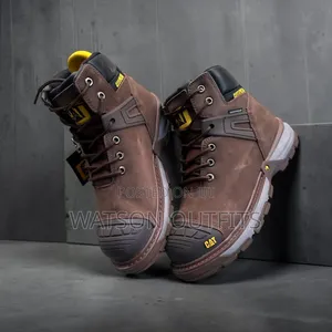 Waterproof Steel Toe Cat Brand Multicoloured Men's Leather Shoes