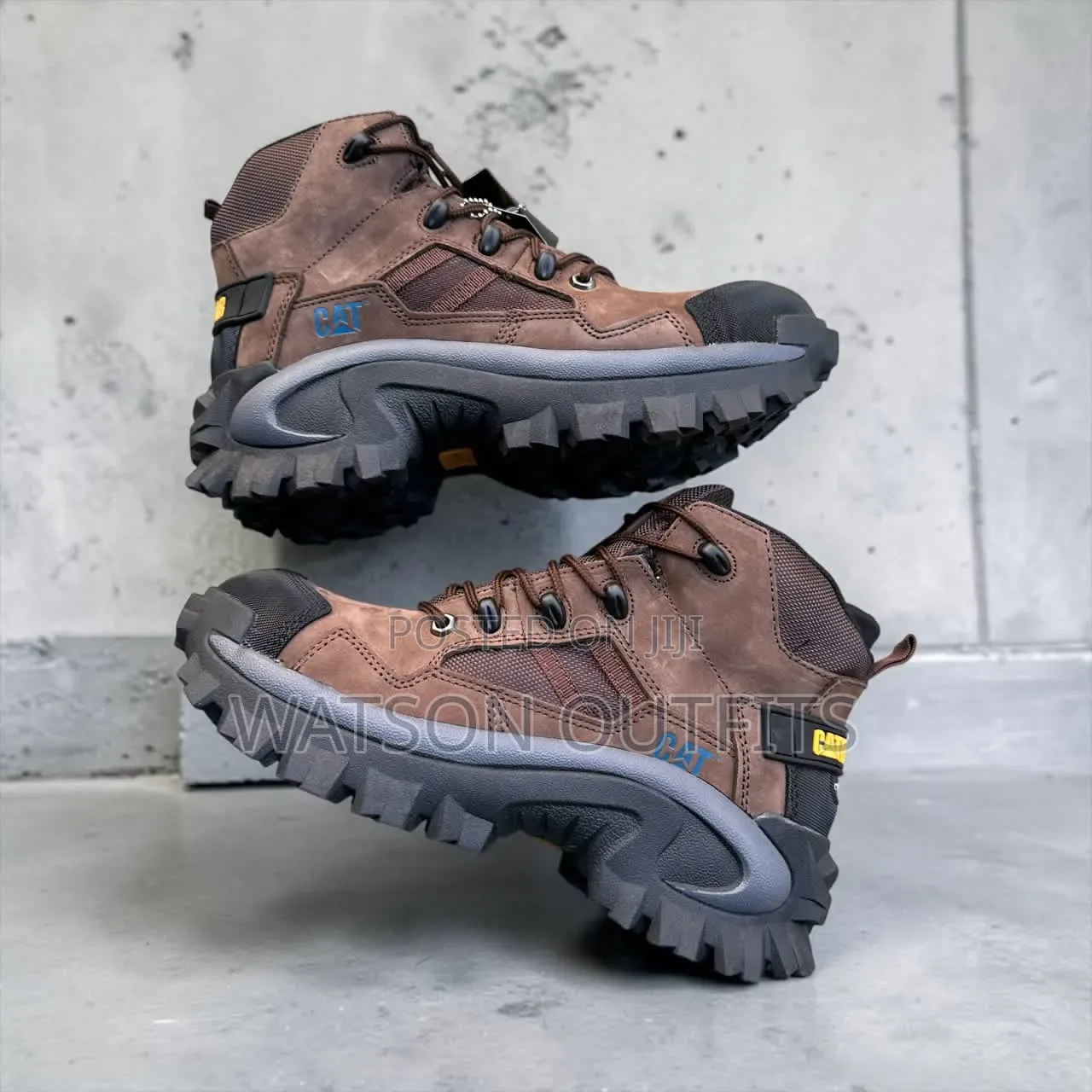 Waterproof Steel Toe Cat Brand Multicoloured Men's Leather Shoes