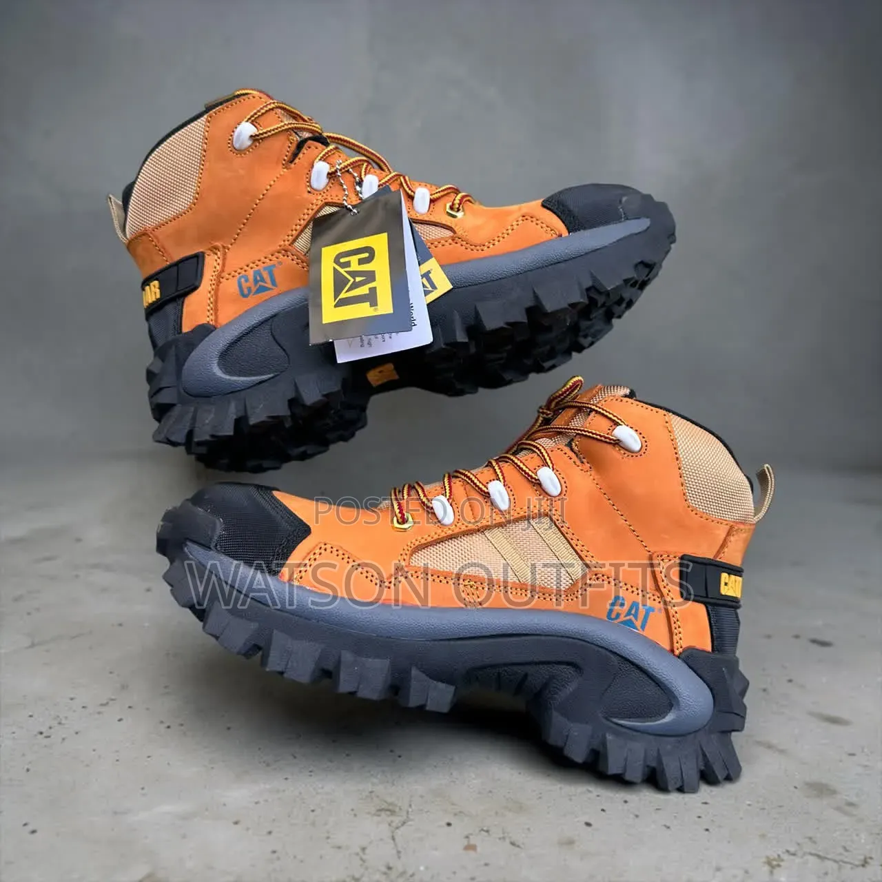 Waterproof Steel Toe Cat Brand Multicoloured Men's Leather Shoes