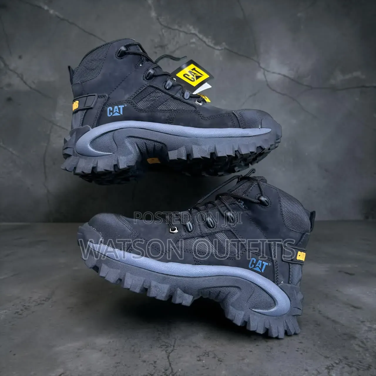 Waterproof Steel Toe Cat Brand Multicoloured Men's Leather Shoes