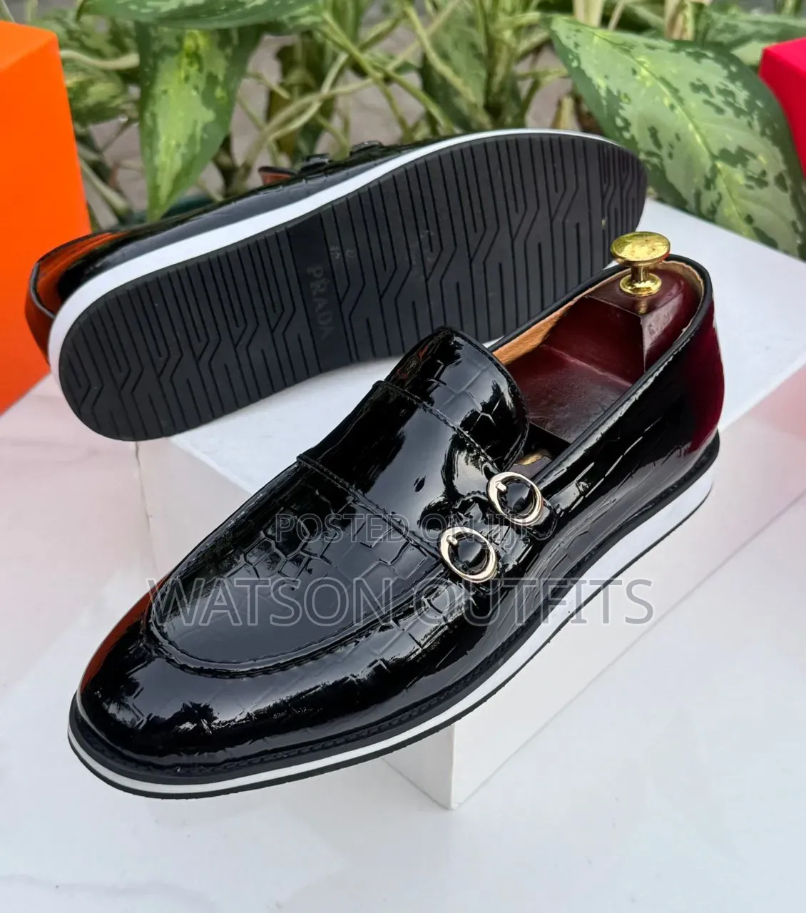 Classically Made Casually Worn Men's Leather Shoes Prada Brand New