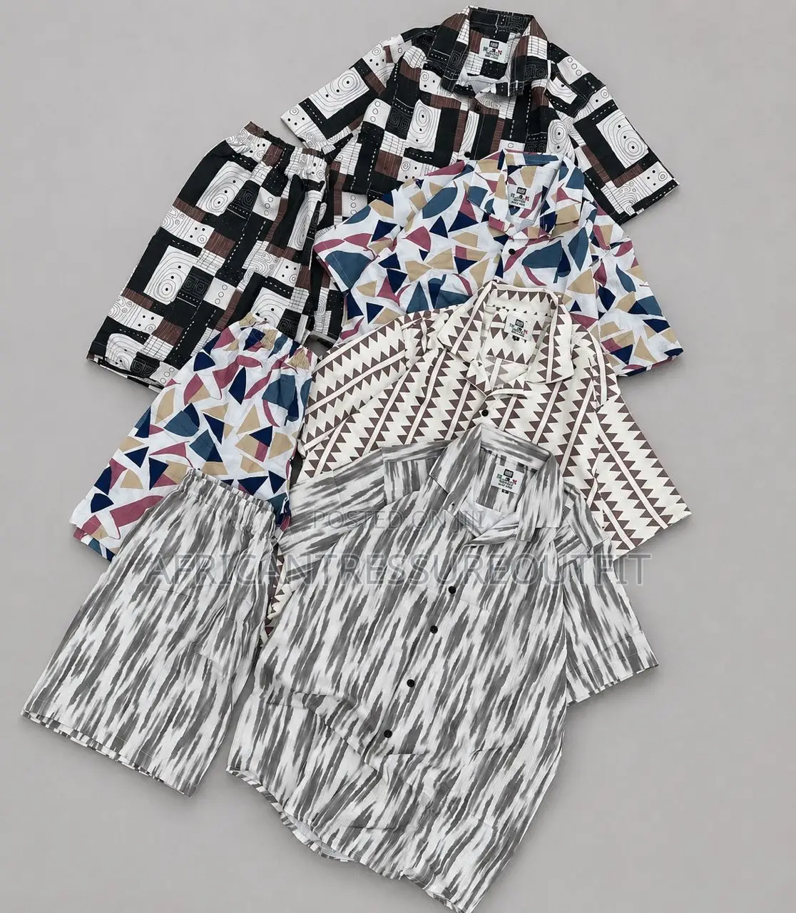 Arie Pure Cotton Clothing Set Short Sleeve Button Down Shirt and Short