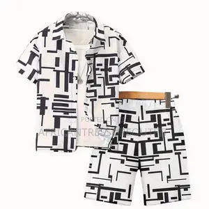Arie Pure Cotton Clothing Set Short Sleeve Button Down Shirt and Short