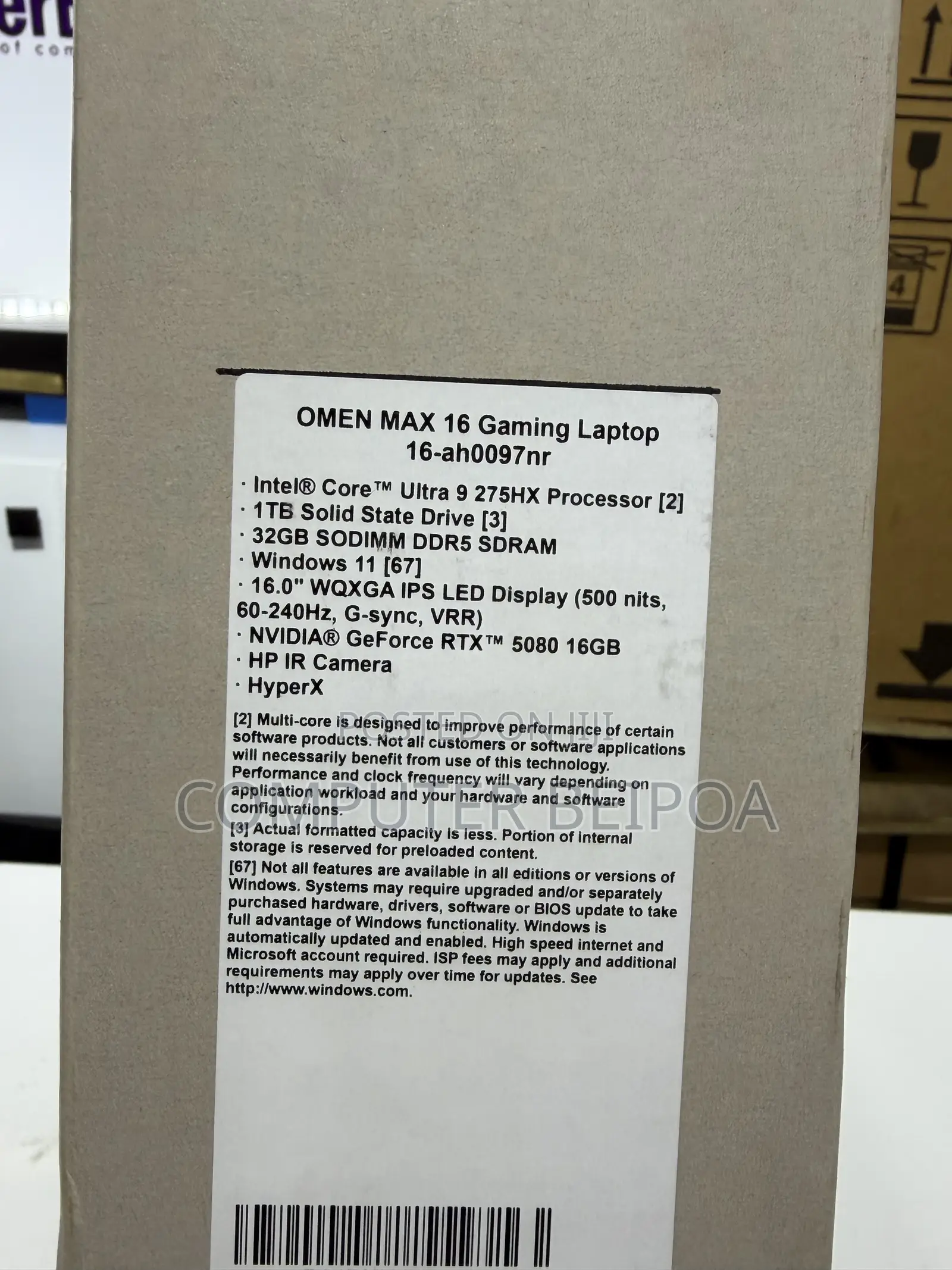 New Laptop HP Omen 17 32GB Intel Core Ultra 9 SSD 2T