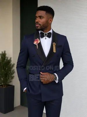 Dark Blue Black Taxedo Mens Suit