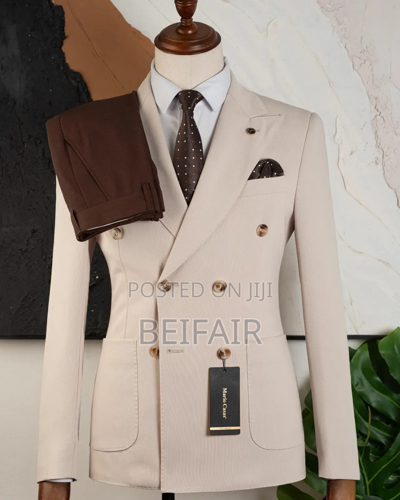 Beidge and Brown Mix Suit