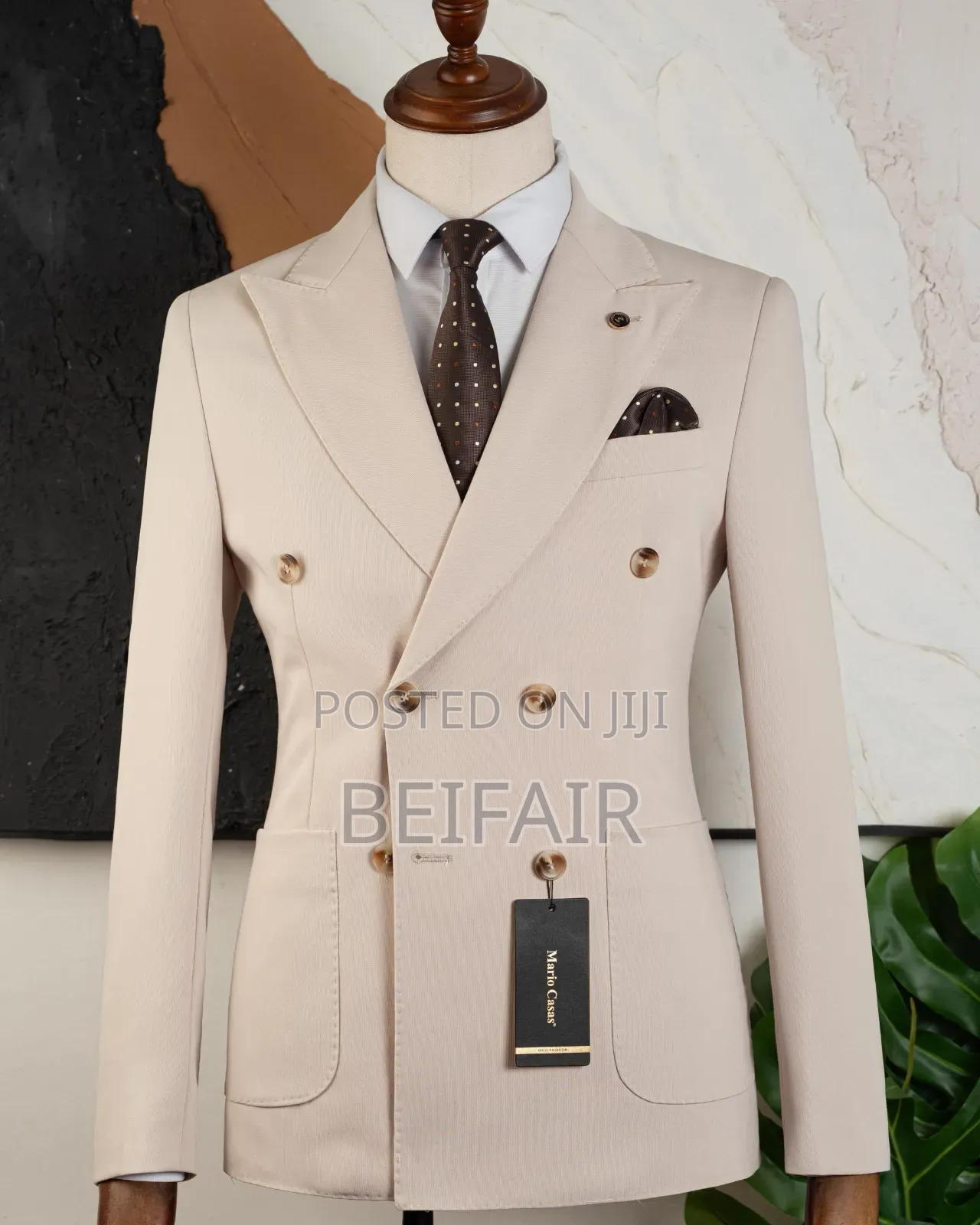 Beidge and Brown Mix Suit
