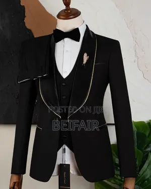 Black Suit Golden Strip Suit