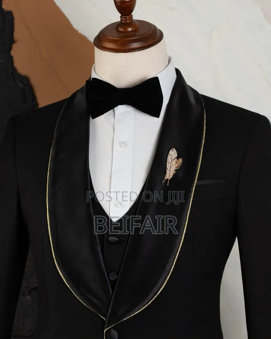 Black Suit Golden Strip Suit