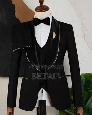 Black Suit Golden Strip Suit