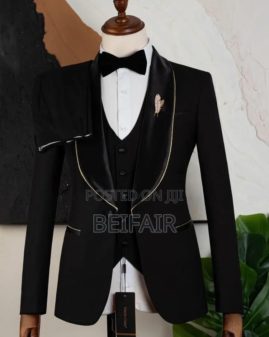 Black Suit Golden Strip Suit