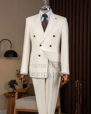 Off-White Double Breasted Stripped Suit
