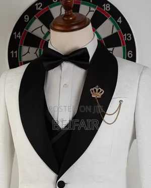 Taxedo Suit Black and White | Black Waistcoat