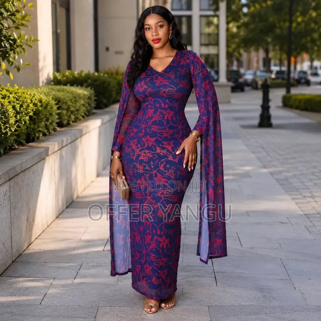 Floral Ankara-Style Dress