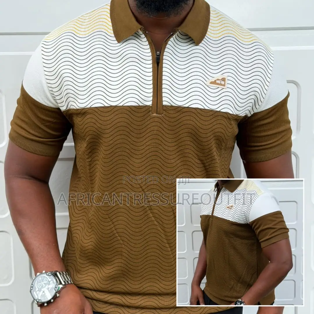 Avogan Men Slim Fit Polos Tshirts Crafted Short Quarter Zip Plackets