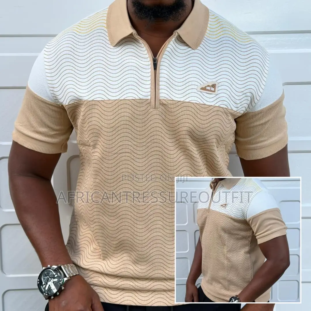 Avogan Men Slim Fit Polos Tshirts Crafted Short Quarter Zip Plackets