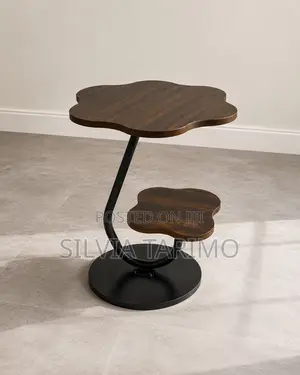 Modern 2-Tier Flower-Shaped Side Table – Coffee Snack Table