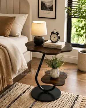 Modern 2-Tier Flower-Shaped Side Table – Coffee Snack Table