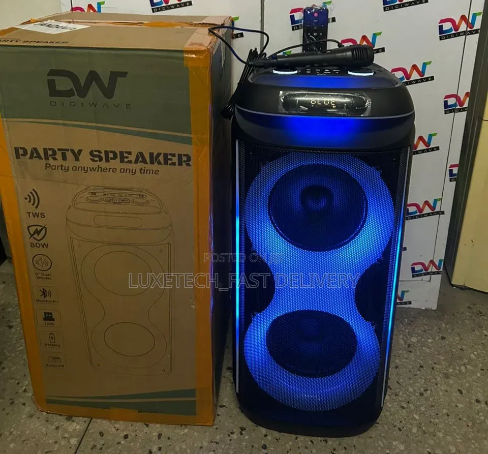 Digiwave Portable Party Speaker 80w With 1 Wired Microphone