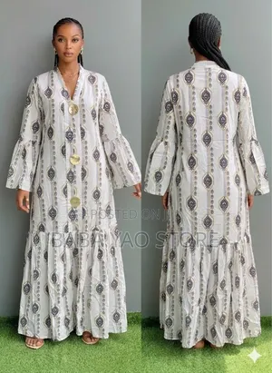 Women's Clothes Long-Sleeved High-Waist Big Swing Dresses