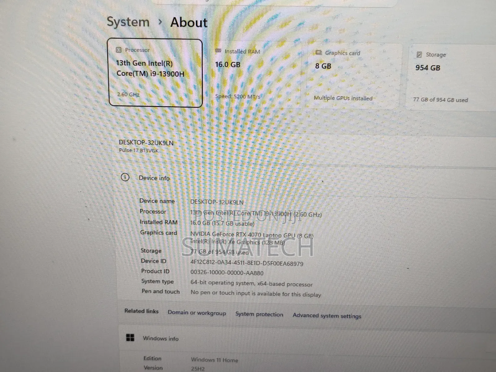 Laptop MSI Pulse GL76 16GB Intel Core i9 SSD 512GB