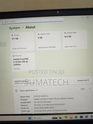 Laptop HP Omen 15 16GB Nvidia SSD 512GB