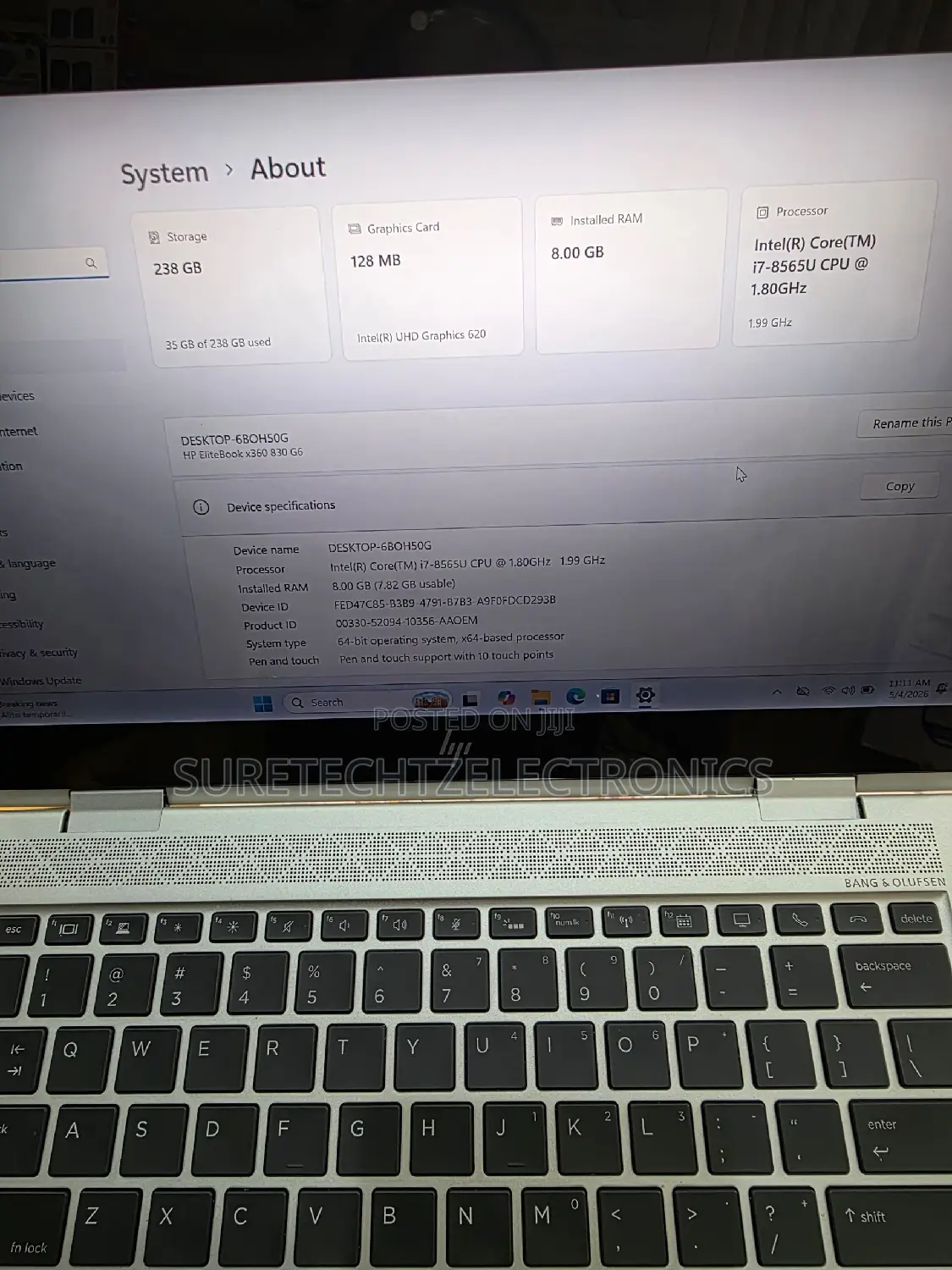 Laptop HP EliteBook 830 G6 8GB Intel Core i7 SSD 256GB
