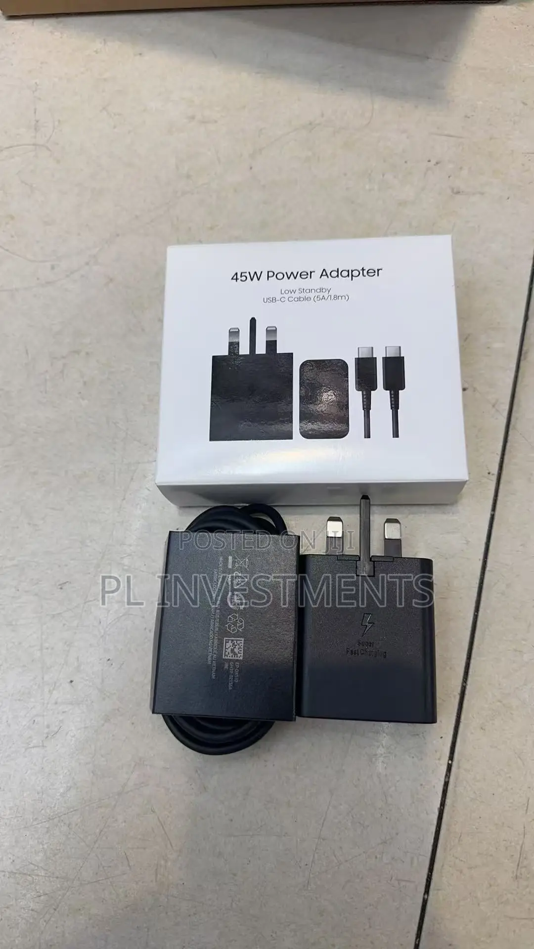 45 Watt Samsung Adapter and Cable