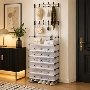 Coats Shoes Rack With Dust Proof Cover* Size:5 Layers:60*30*185cm
