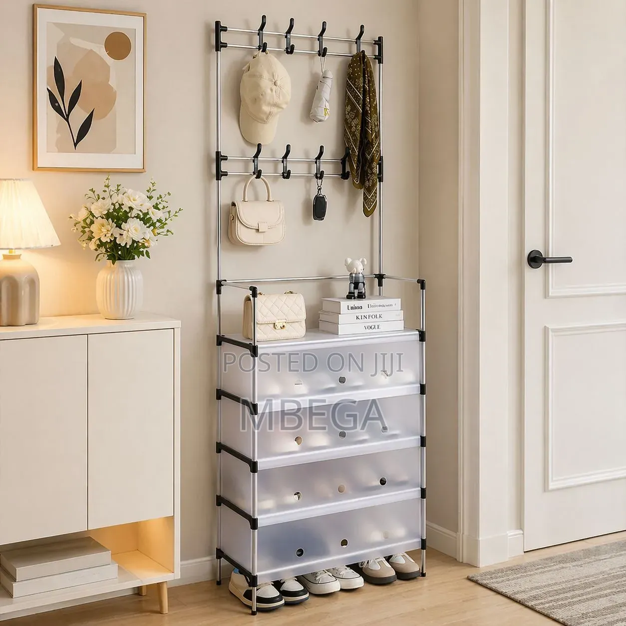 Coats Shoes Rack With Dust Proof Cover* Size:5 Layers:60*30*185cm