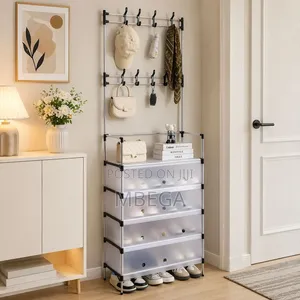 Coats Shoes Rack With Dust Proof Cover* Size:5 Layers:60*30*185cm