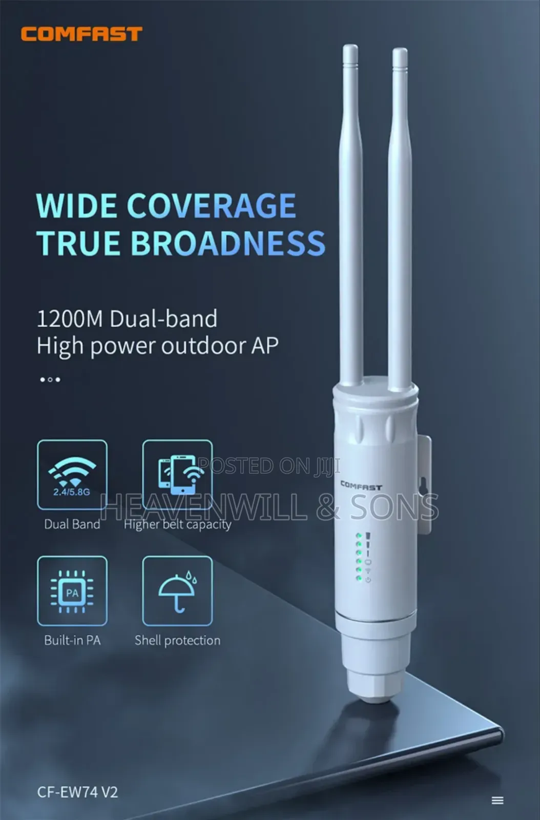 Long-Range Outdoor Wifi Access Point Comfas Cf-Ew74 V24 – 1200mbps