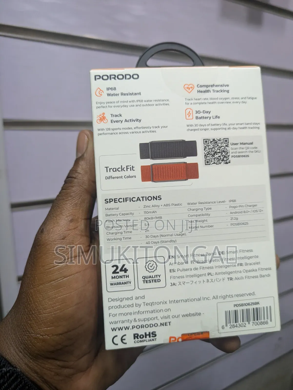 Porodo Track Fit Smart Fitness Band