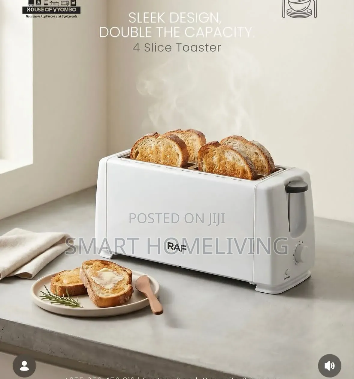 Raf 4-Slice Bread Toaster (Model R.265)